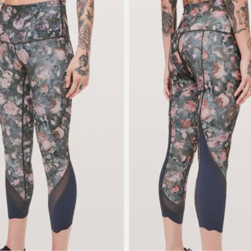 LULULEMON Wunder Under Floral Scallop Leggings